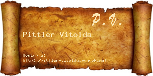 Pittler Vitolda névjegykártya